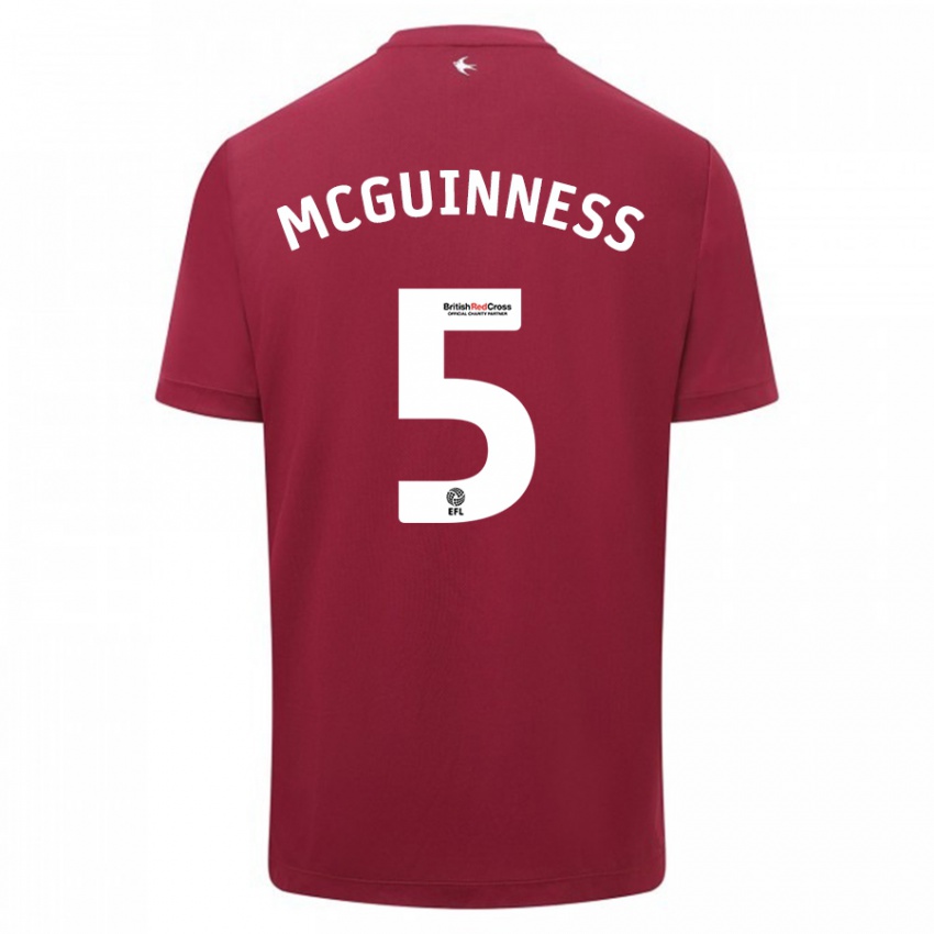 Hombre Camiseta Mark Mcguinness #5 Rojo 2ª Equipación 2023/24 La Camisa Perú