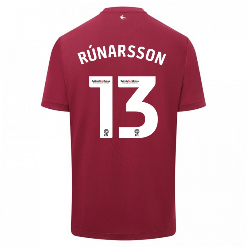 Hombre Camiseta Runar Alex Runarsson #13 Rojo 2ª Equipación 2023/24 La Camisa Perú