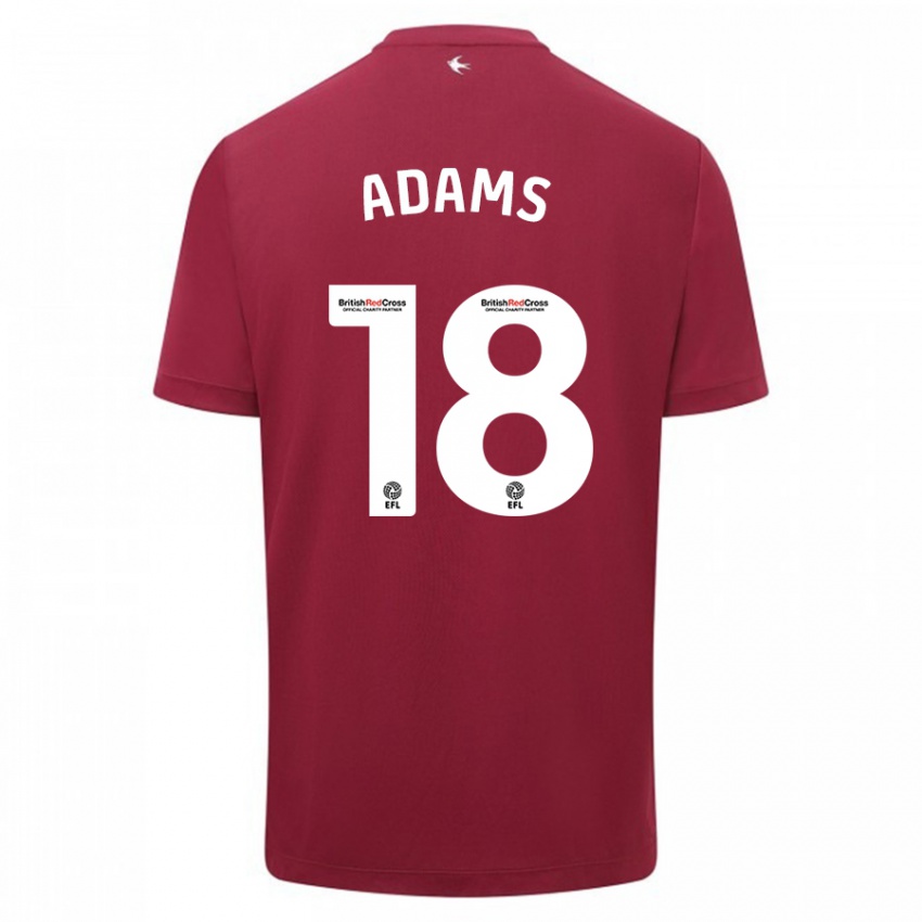 Hombre Camiseta Ebou Adams #18 Rojo 2ª Equipación 2023/24 La Camisa Perú