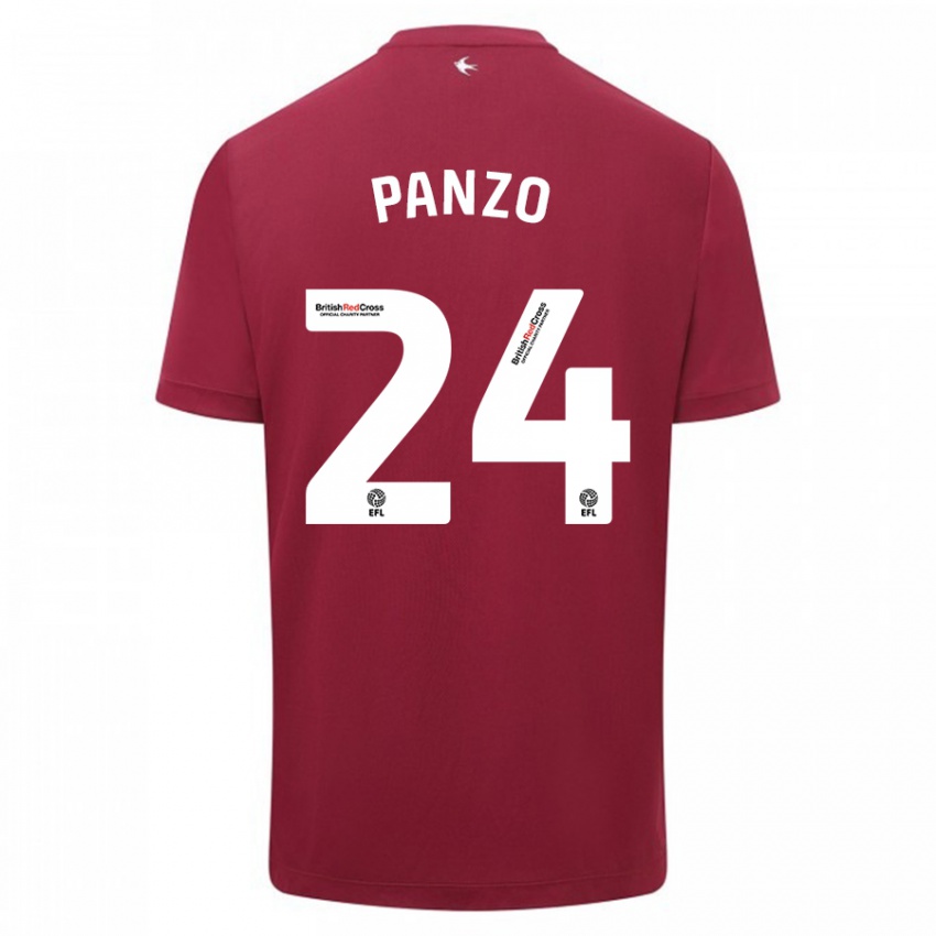 Hombre Camiseta Jonathan Panzo #24 Rojo 2ª Equipación 2023/24 La Camisa Perú