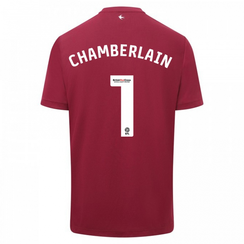 Hombre Camiseta Ceryn Chamberlain #1 Rojo 2ª Equipación 2023/24 La Camisa Perú