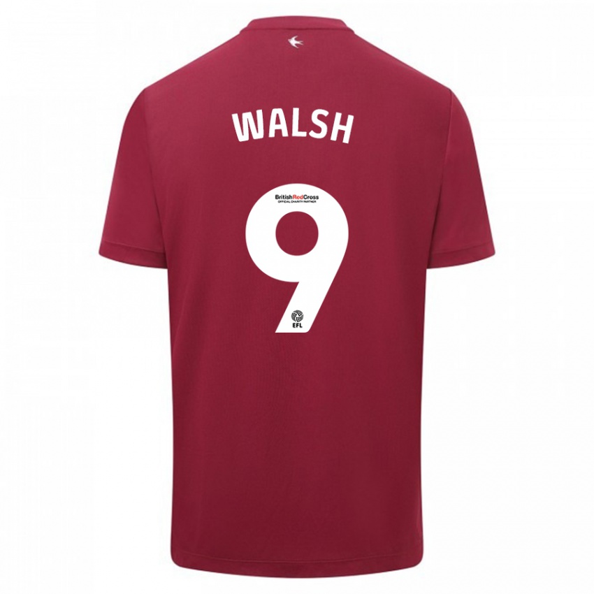 Hombre Camiseta Catherine Walsh #9 Rojo 2ª Equipación 2023/24 La Camisa Perú