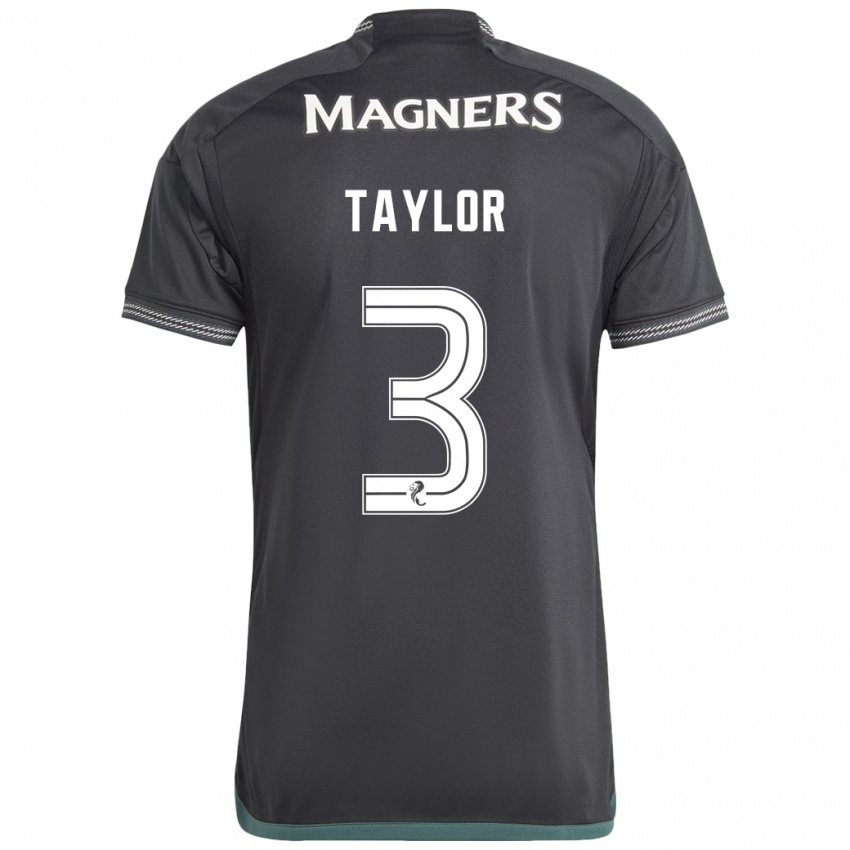 Hombre Camiseta Greg Taylor #3 Negro 2ª Equipación 2023/24 La Camisa Perú