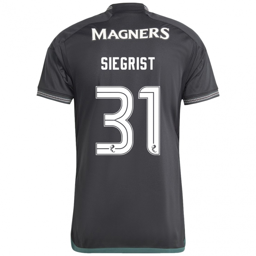 Hombre Camiseta Benjamin Siegrist #31 Negro 2ª Equipación 2023/24 La Camisa Perú