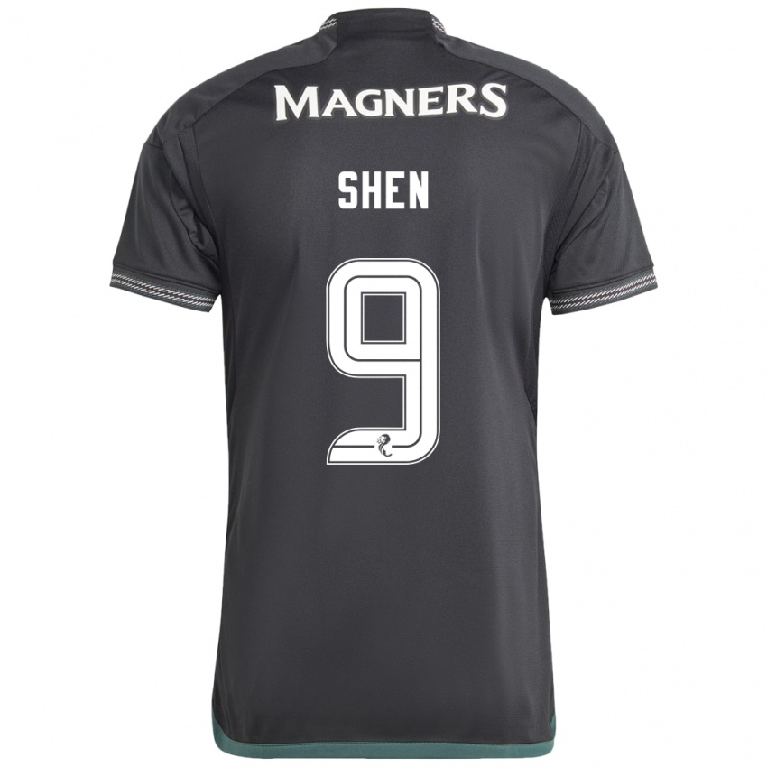 Hombre Camiseta Shen Mengyu #9 Negro 2ª Equipación 2023/24 La Camisa Perú