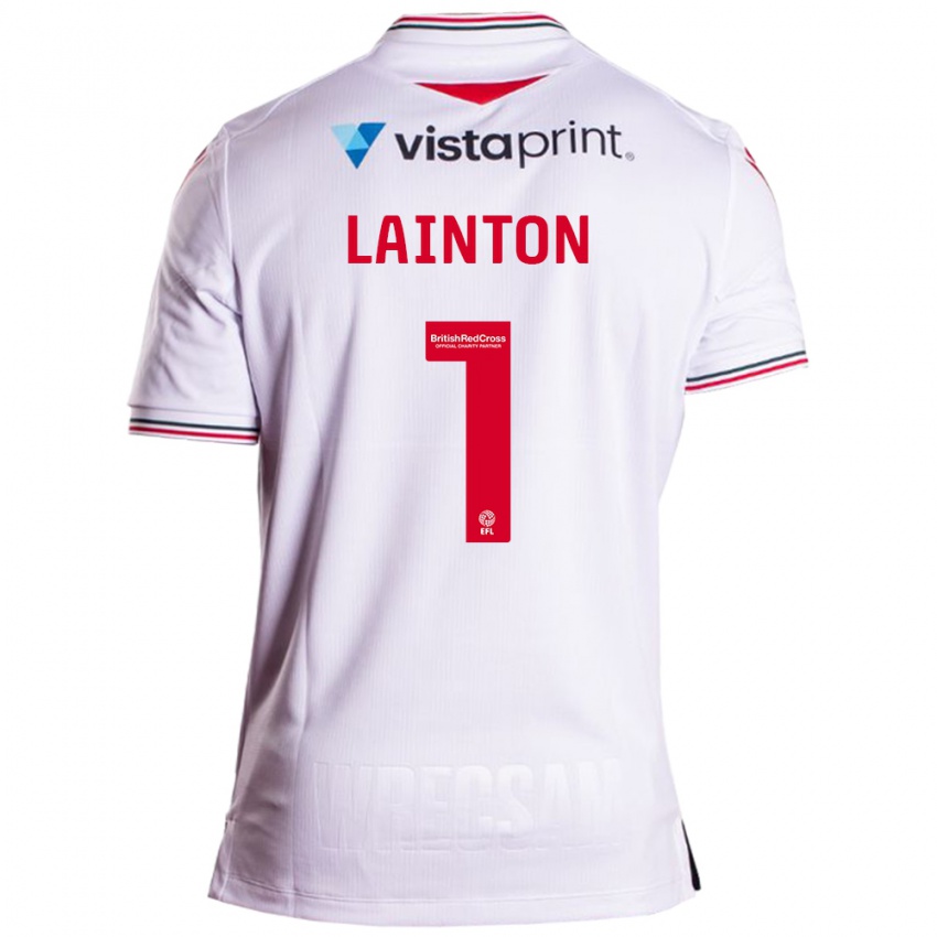 Hombre Camiseta Rob Lainton #1 Blanco 2ª Equipación 2023/24 La Camisa Perú