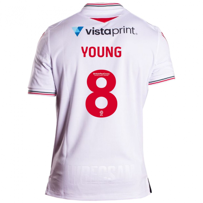 Hombre Camiseta Luke Young #8 Blanco 2ª Equipación 2023/24 La Camisa Perú