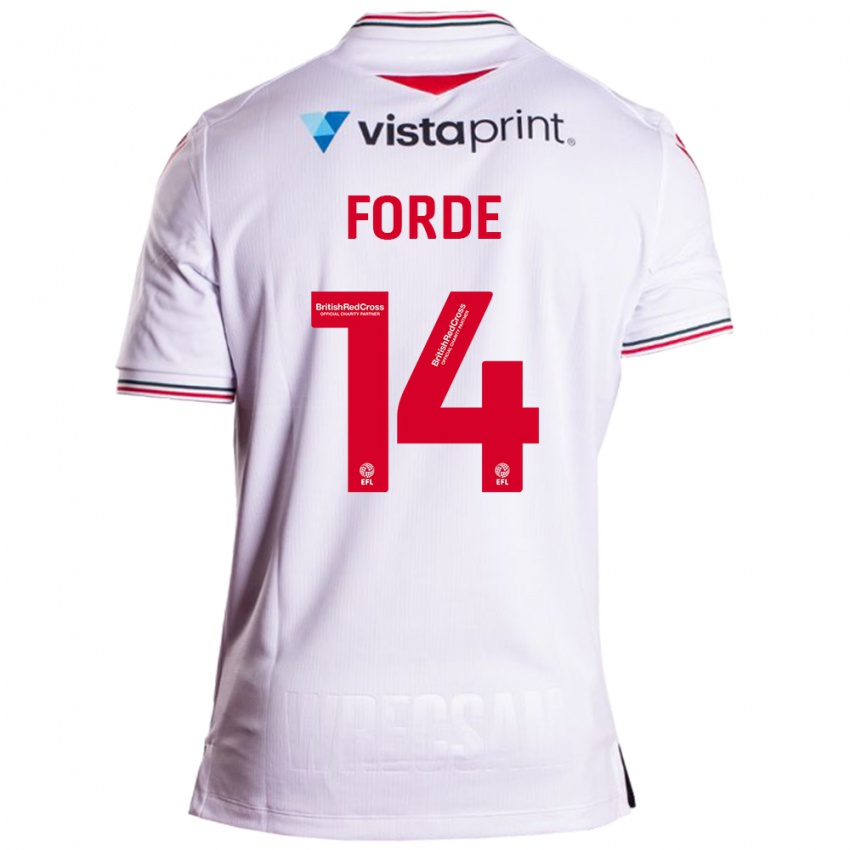 Hombre Camiseta Anthony Forde #14 Blanco 2ª Equipación 2023/24 La Camisa Perú