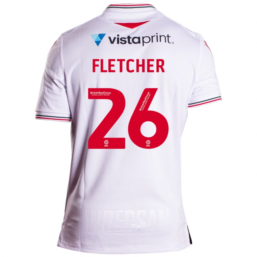 Hombre Camiseta Steven Fletcher #26 Blanco 2ª Equipación 2023/24 La Camisa Perú