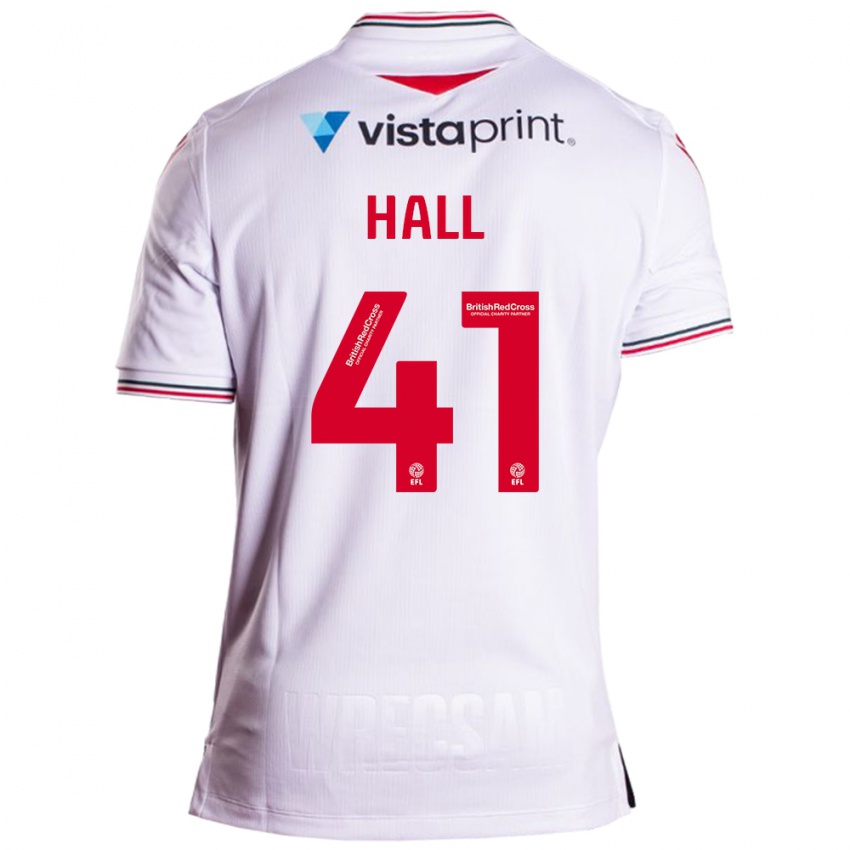Hombre Camiseta Liam Hall #41 Blanco 2ª Equipación 2023/24 La Camisa Perú