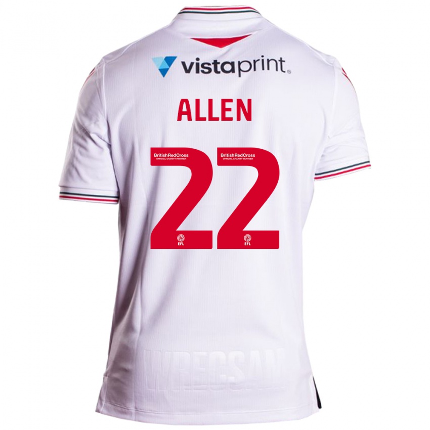 Hombre Camiseta Keren Allen #22 Blanco 2ª Equipación 2023/24 La Camisa Perú