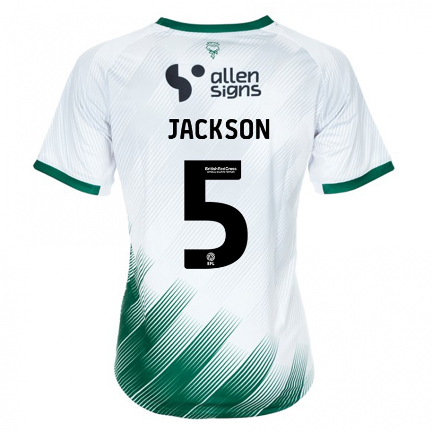 Hombre Camiseta Adam Jackson #5 Blanco 2ª Equipación 2023/24 La Camisa Perú