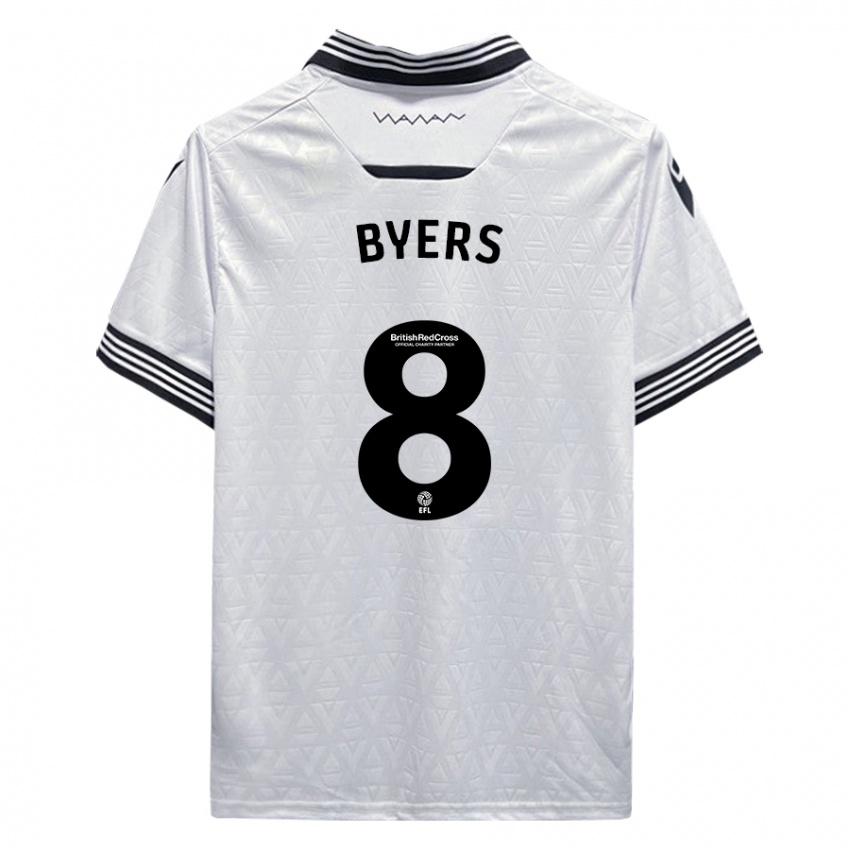 Hombre Camiseta George Byers #8 Blanco 2ª Equipación 2023/24 La Camisa Perú