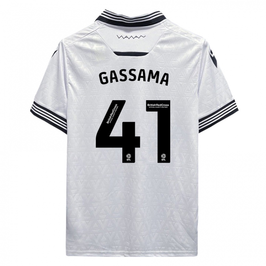 Hombre Camiseta Djeidi Gassama #41 Blanco 2ª Equipación 2023/24 La Camisa Perú