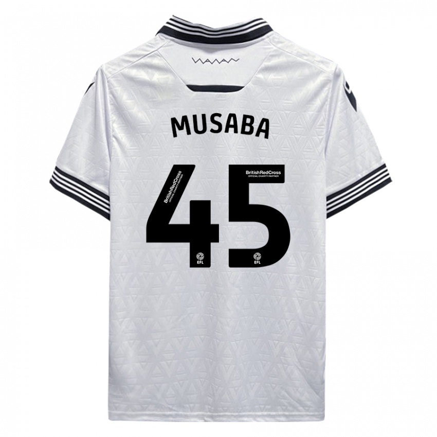 Hombre Camiseta Anthony Musaba #45 Blanco 2ª Equipación 2023/24 La Camisa Perú
