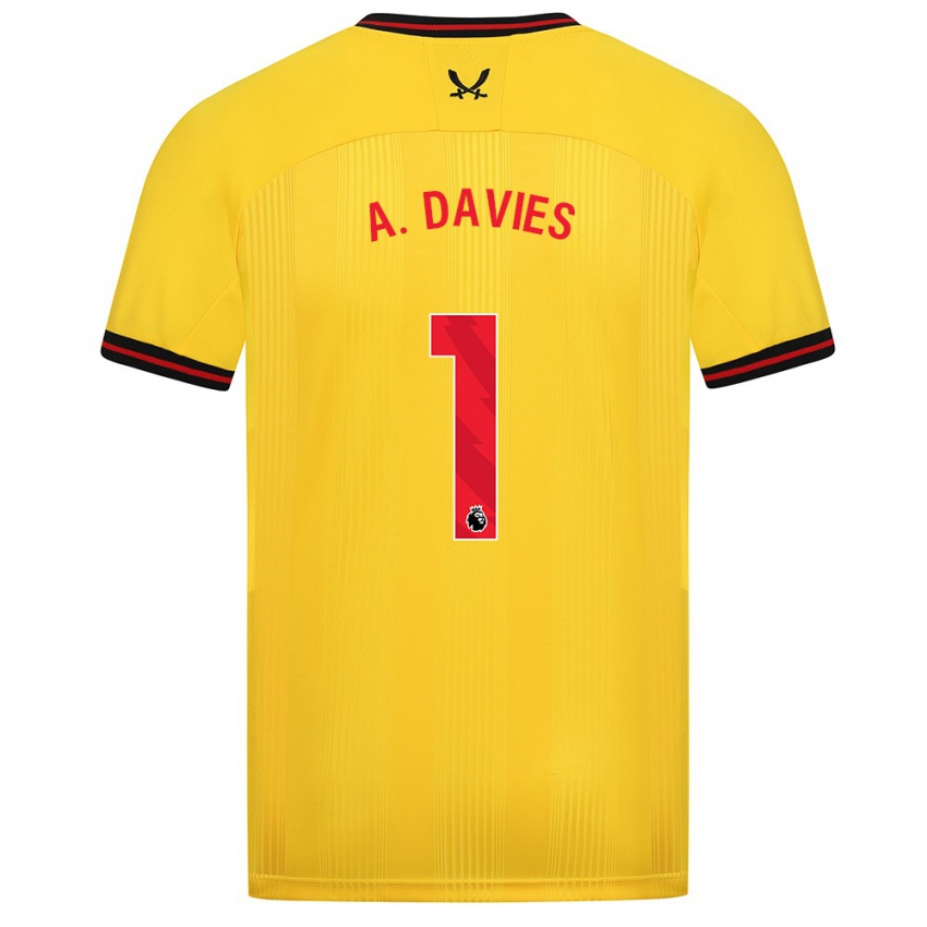 Hombre Camiseta Adam Davies #1 Amarillo 2ª Equipación 2023/24 La Camisa Perú