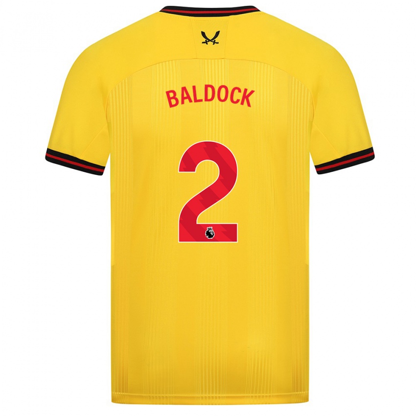 Hombre Camiseta George Baldock #2 Amarillo 2ª Equipación 2023/24 La Camisa Perú