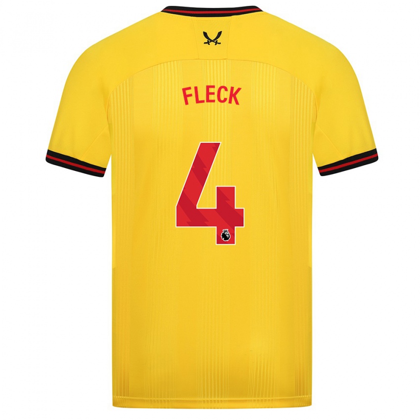 Hombre Camiseta John Fleck #4 Amarillo 2ª Equipación 2023/24 La Camisa Perú