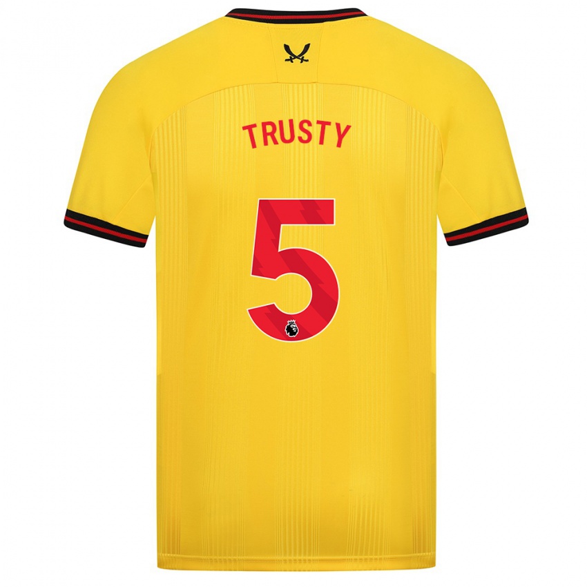 Hombre Camiseta Auston Trusty #5 Amarillo 2ª Equipación 2023/24 La Camisa Perú