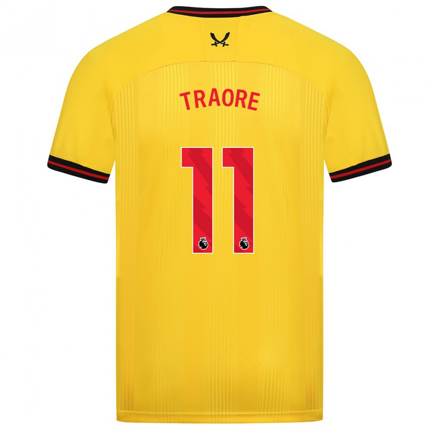 Hombre Camiseta Bénie Traoré #11 Amarillo 2ª Equipación 2023/24 La Camisa Perú