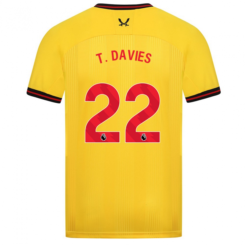 Hombre Camiseta Tom Davies #22 Amarillo 2ª Equipación 2023/24 La Camisa Perú