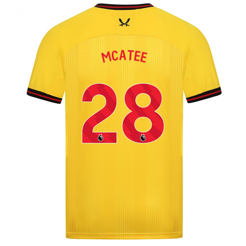 Hombre Camiseta James Mcatee #28 Amarillo 2ª Equipación 2023/24 La Camisa Perú