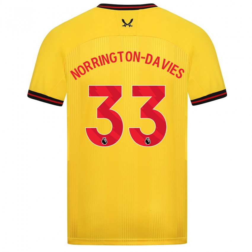 Hombre Camiseta Rhys Norrington-Davies #33 Amarillo 2ª Equipación 2023/24 La Camisa Perú