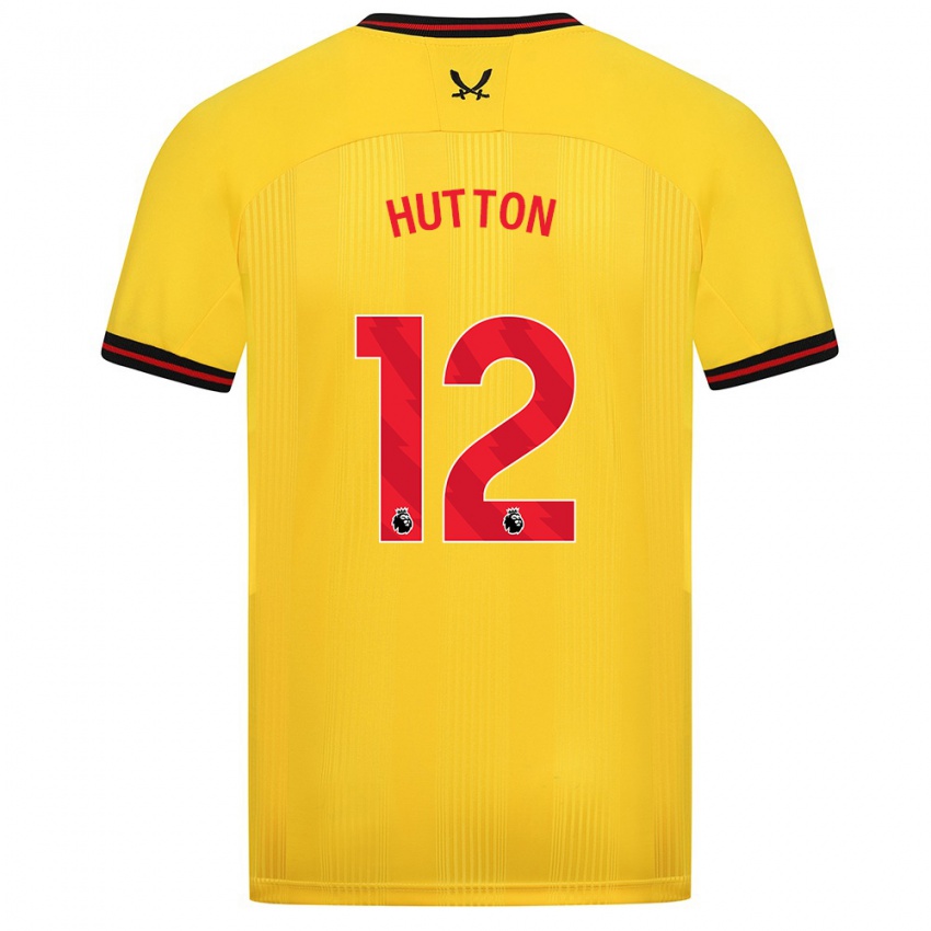 Hombre Camiseta Jodie Hutton #12 Amarillo 2ª Equipación 2023/24 La Camisa Perú