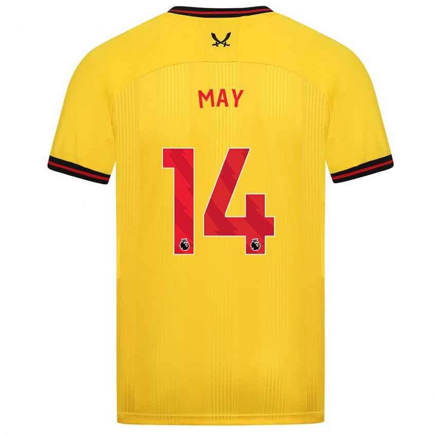 Hombre Camiseta Ellie May #14 Amarillo 2ª Equipación 2023/24 La Camisa Perú