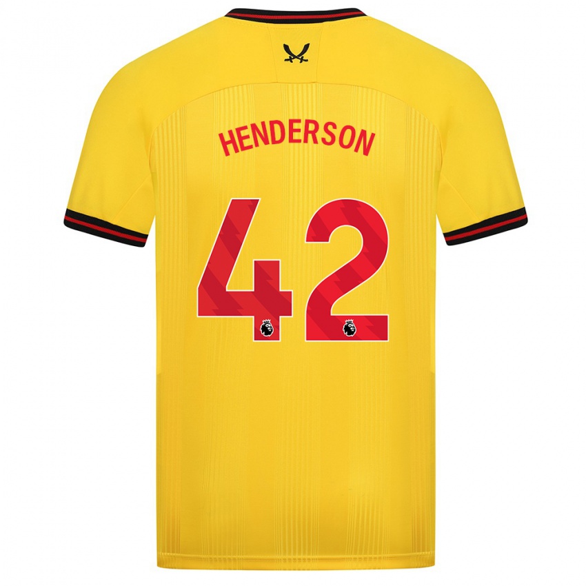 Hombre Camiseta Peyton Henderson #42 Amarillo 2ª Equipación 2023/24 La Camisa Perú