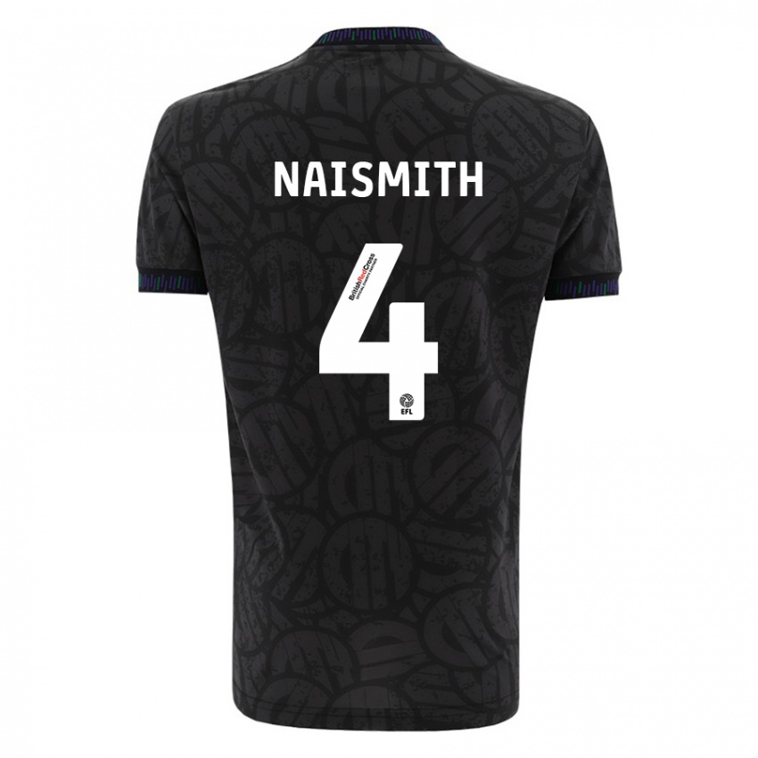 Hombre Camiseta Kal Naismith #4 Negro 2ª Equipación 2023/24 La Camisa Perú