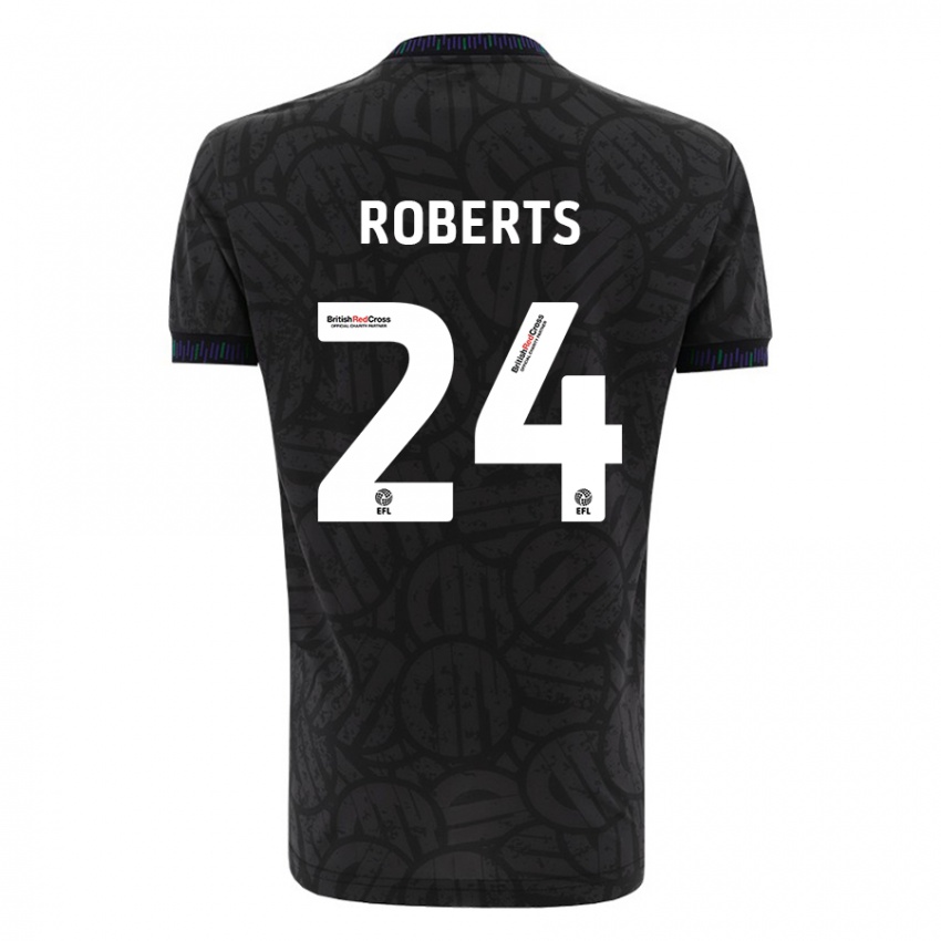 Hombre Camiseta Haydon Roberts #24 Negro 2ª Equipación 2023/24 La Camisa Perú