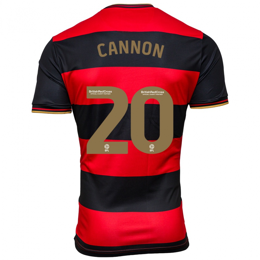 Hombre Camiseta Reggie Cannon #20 Negro Rojo 2ª Equipación 2023/24 La Camisa Perú