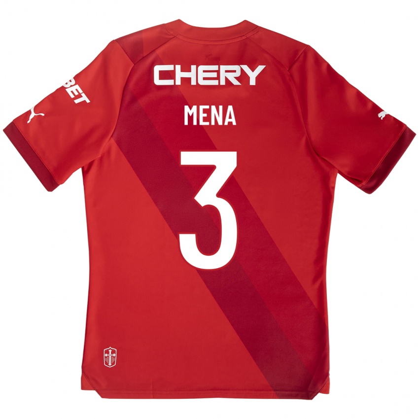 Hombre Camiseta Eugenio Mena #3 Rojo 2ª Equipación 2023/24 La Camisa Perú