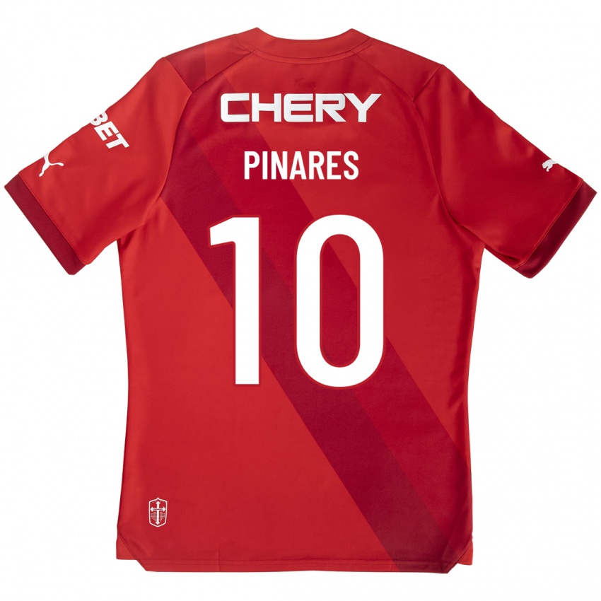 Hombre Camiseta Cesar Pinares #10 Rojo 2ª Equipación 2023/24 La Camisa Perú