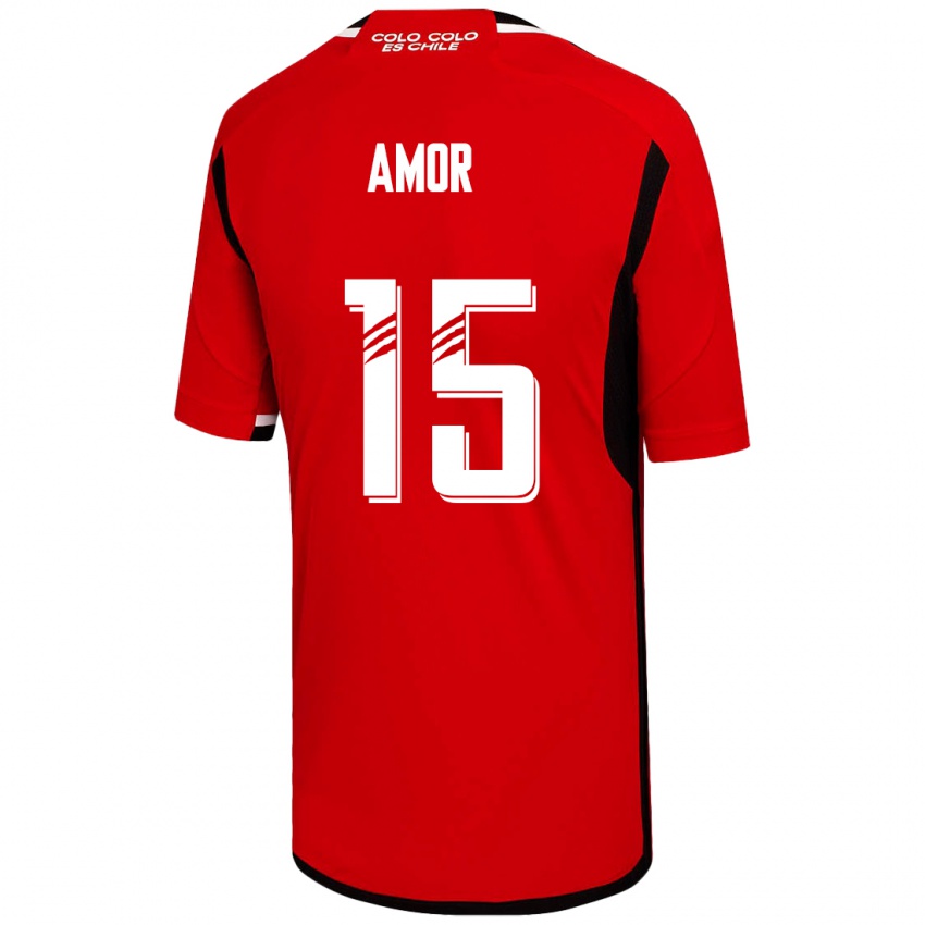 Hombre Camiseta Emiliano Amor #15 Rojo 2ª Equipación 2023/24 La Camisa Perú