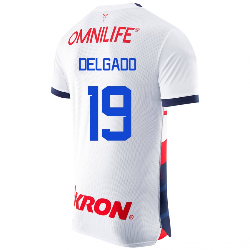 Hombre Camiseta Daniela Delgado #19 Blanco 2ª Equipación 2023/24 La Camisa Perú