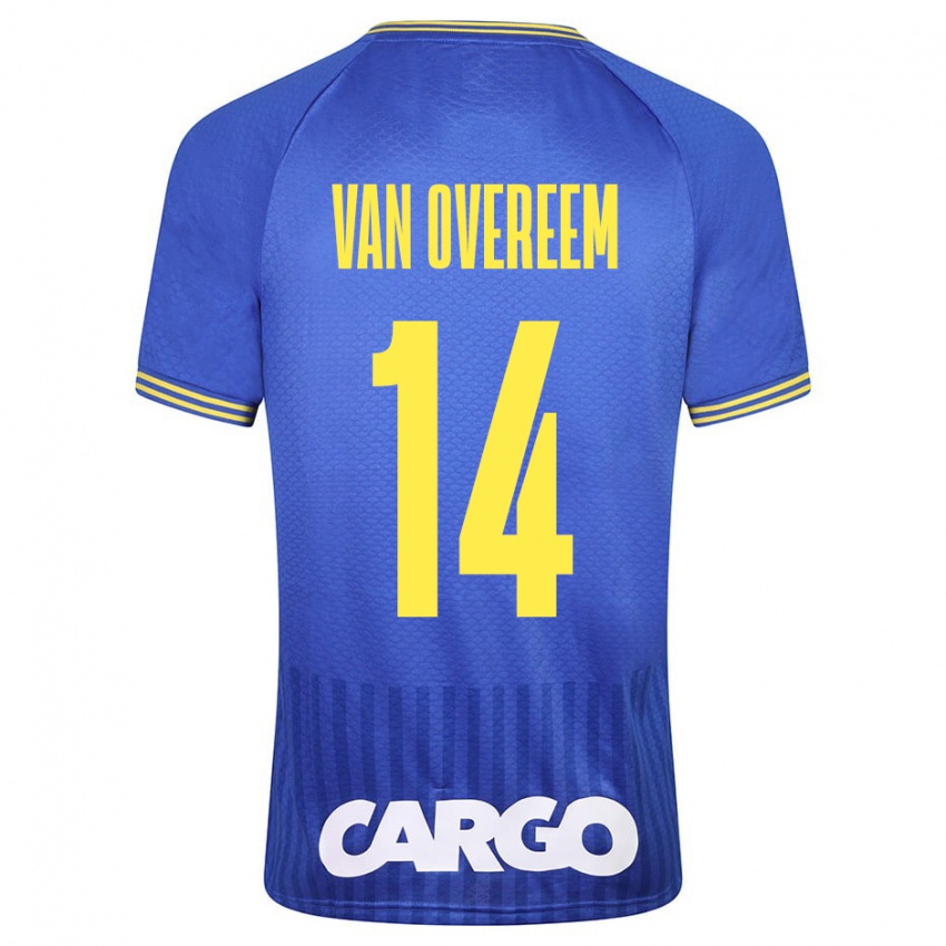 Hombre Camiseta Joris Van Overeem #14 Azul 2ª Equipación 2023/24 La Camisa Perú