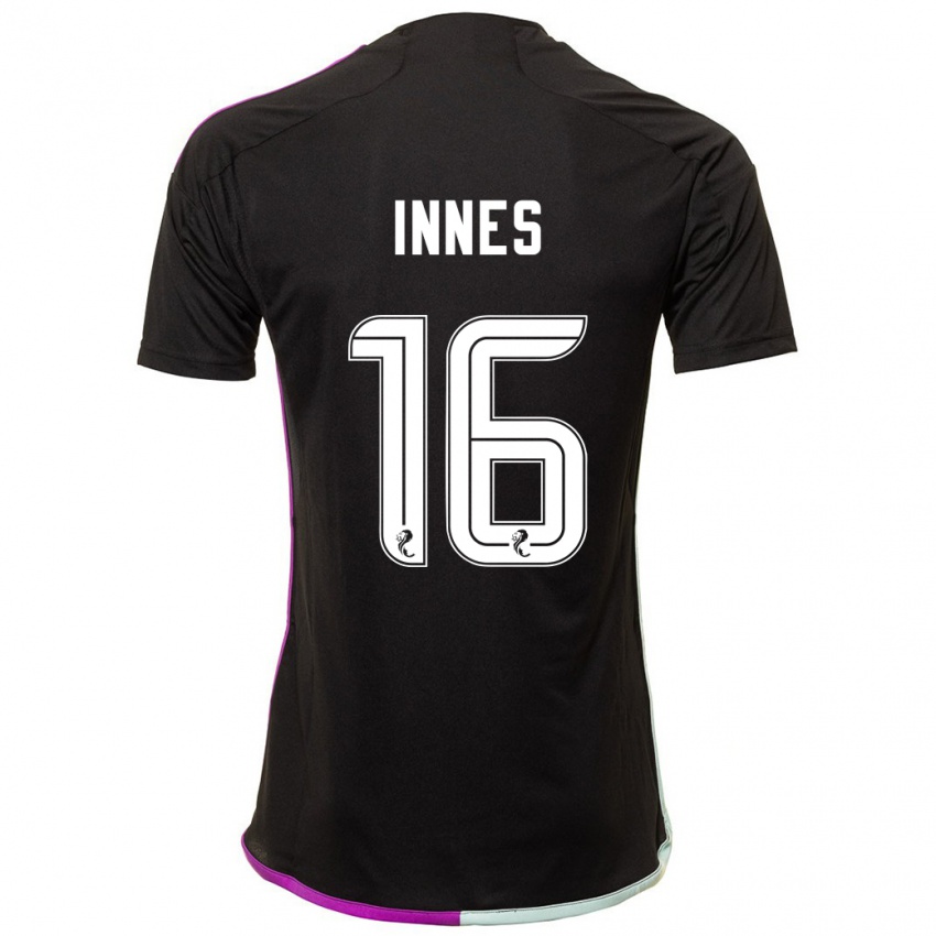 Hombre Camiseta Hannah Innes #16 Negro 2ª Equipación 2023/24 La Camisa Perú