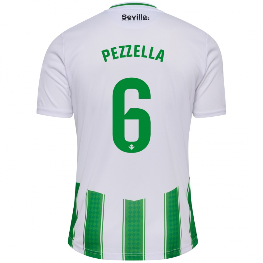 Mujer Camiseta German Pezzella #6 Blanco 1ª Equipación 2023/24 La Camisa Perú