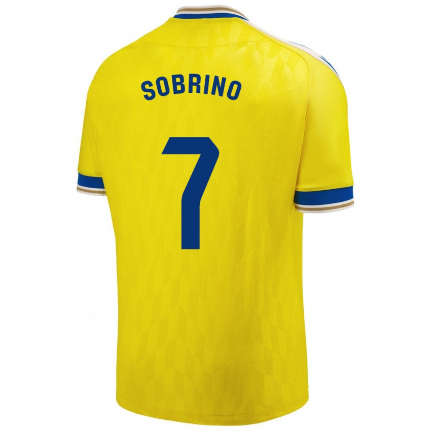 Mujer Camiseta Ruben Sobrino #7 Amarillo 1ª Equipación 2023/24 La Camisa Perú