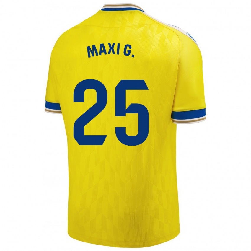 Mujer Camiseta Maxi Gomez #25 Amarillo 1ª Equipación 2023/24 La Camisa Perú