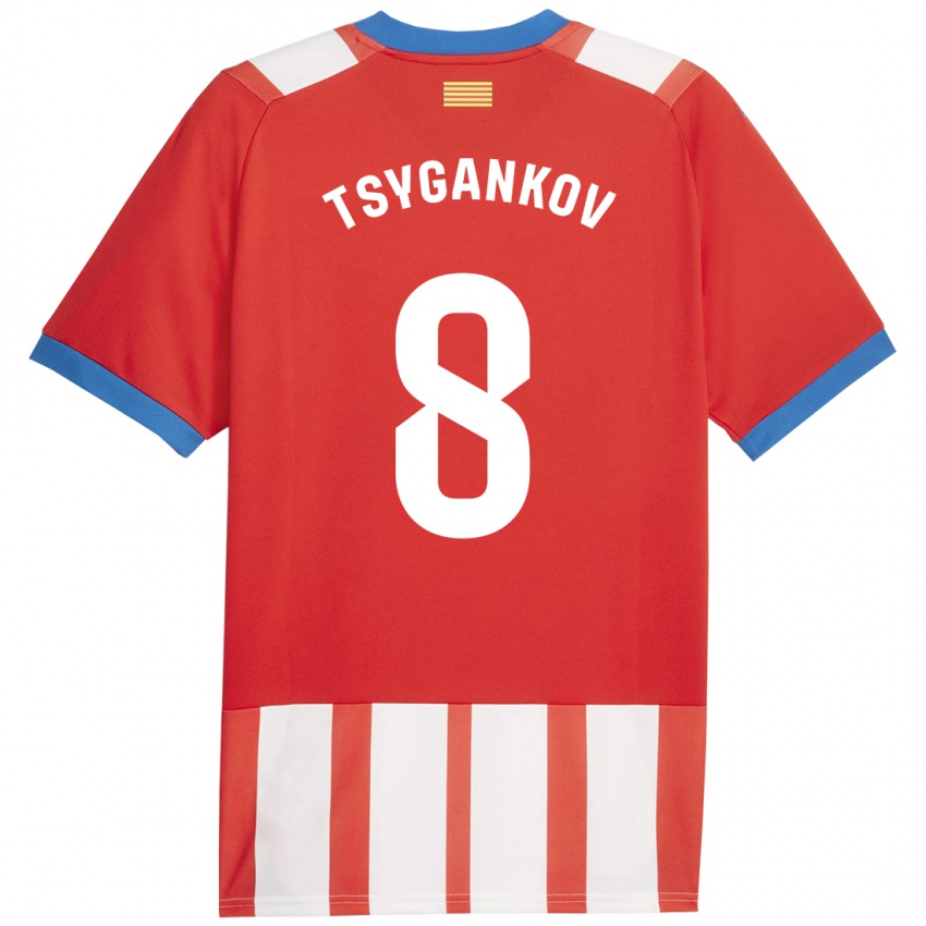 Mujer Camiseta Viktor Tsygankov #8 Rojo Blanco 1ª Equipación 2023/24 La Camisa Perú