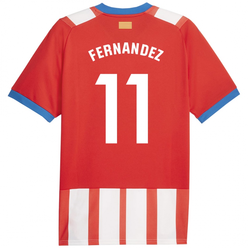 Mujer Camiseta Valery Fernández #11 Rojo Blanco 1ª Equipación 2023/24 La Camisa Perú