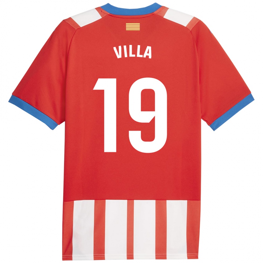 Mujer Camiseta Toni Villa #19 Rojo Blanco 1ª Equipación 2023/24 La Camisa Perú