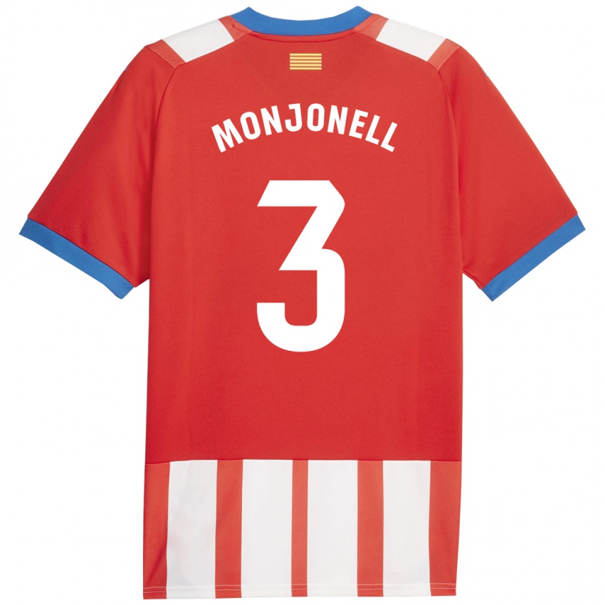 Mujer Camiseta Eric Monjonell #3 Rojo Blanco 1ª Equipación 2023/24 La Camisa Perú