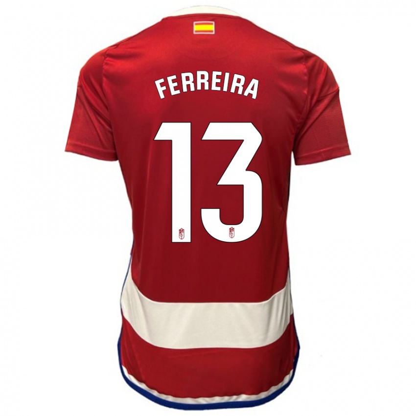 Mujer Camiseta Andre Ferreira #13 Rojo 1ª Equipación 2023/24 La Camisa Perú