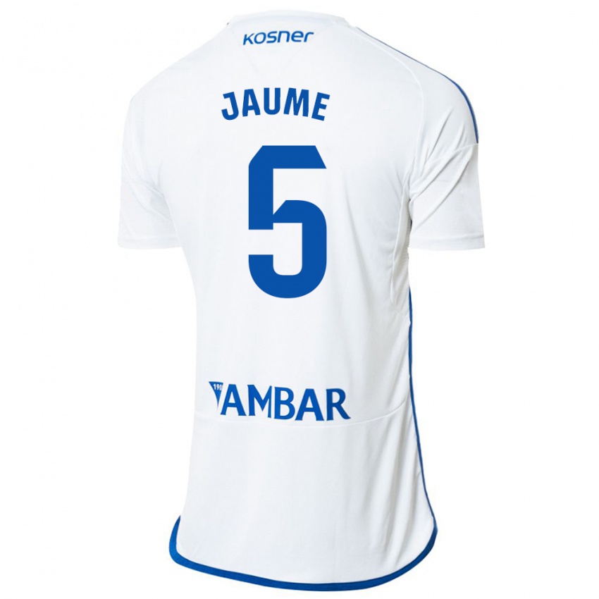 Mujer Camiseta Jaume Grau #5 Blanco 1ª Equipación 2023/24 La Camisa Perú