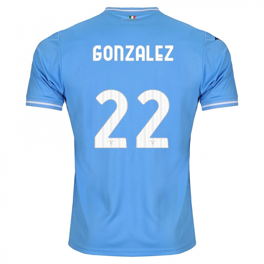 Mujer Camiseta Diego González #22 Azul 1ª Equipación 2023/24 La Camisa Perú