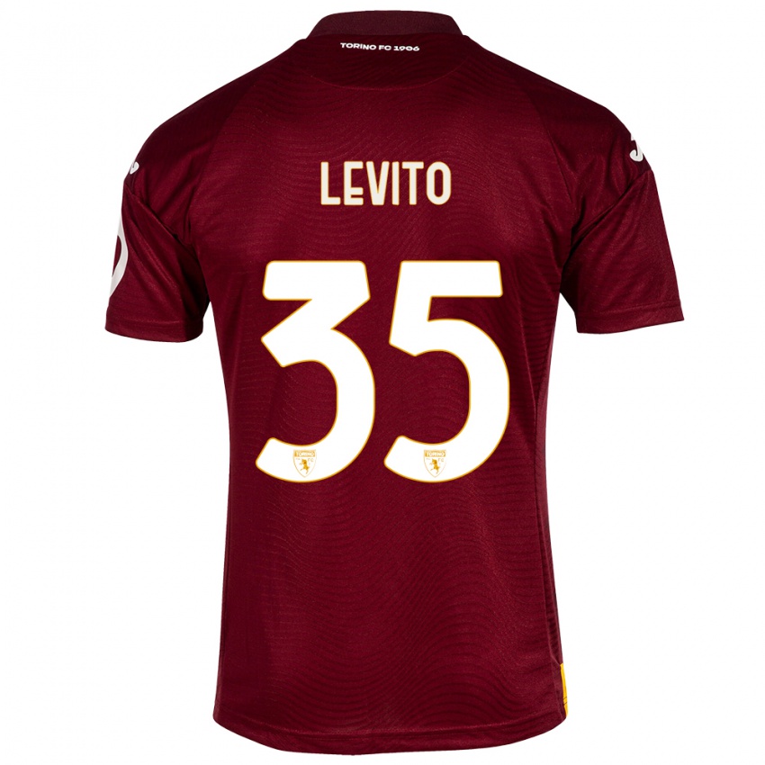 Mujer Camiseta Isabeau Levito #35 Rojo Oscuro 1ª Equipación 2023/24 La Camisa Perú